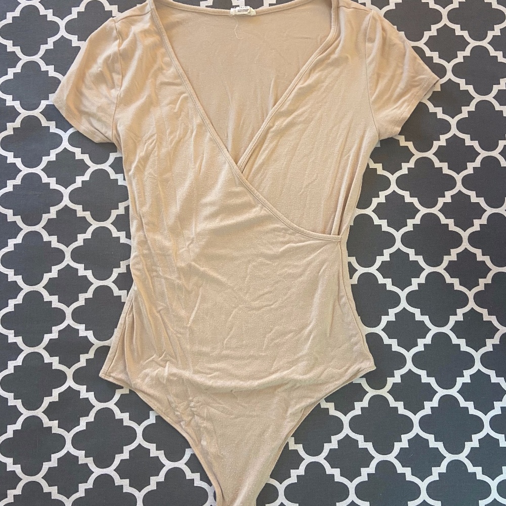 Tan Criss Cross Bodysuit